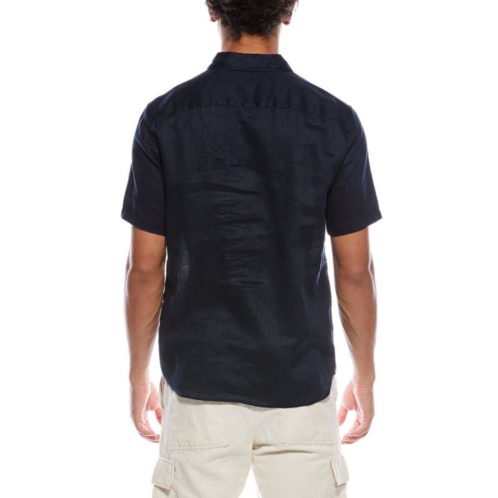 Theory Mens  Irving Linen Shirt, Blue - Picture 2 of 3